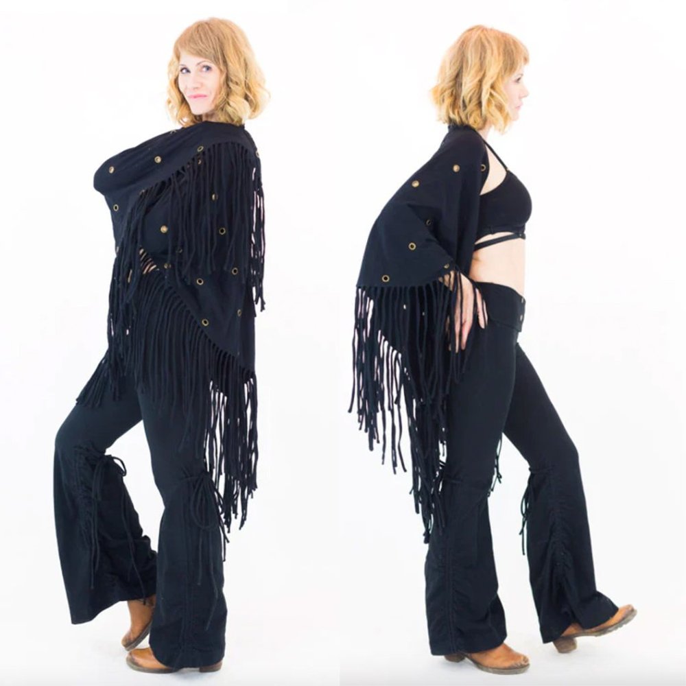 Maddie Moon Grommet Festival Shawl with custom chain